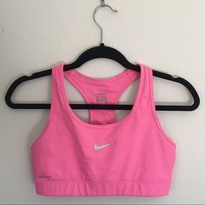 Bright pink sports bra